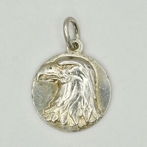 Tiffany & Co VINTAGE Sterling Silver Bald Eagle Pendant / Charm RARE